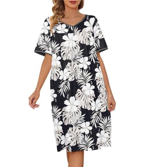 House Dress Mumus Women Pockets Moomoo Short Sleeve Moo Moos Nightgown Lounge House Dress Mumus Women Pockets Moomoo Short Sleeve Moo Moos Nightgown Lounge
